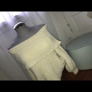 White off the shoulder sweater